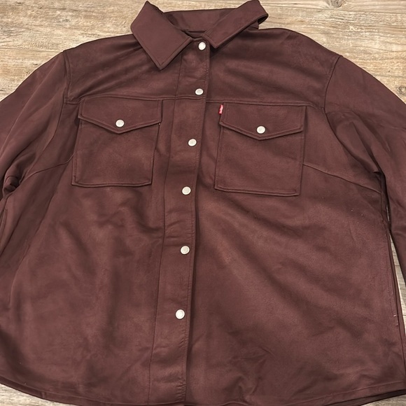 NWT Levi’s Brown Snap Faux Suede Vintage Trucker Jacket 3X - Picture 9 of 11